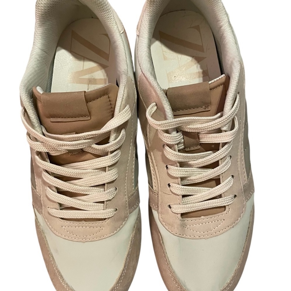 Zara Cream and Tan Women's Sneakers - Picture 2 of 8